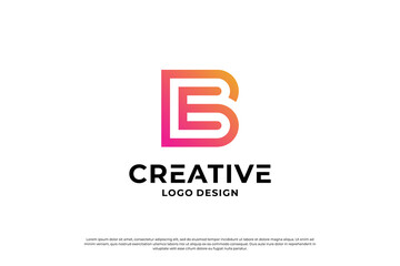 Letter B logo design template. Creative initial letters B logo symbol.