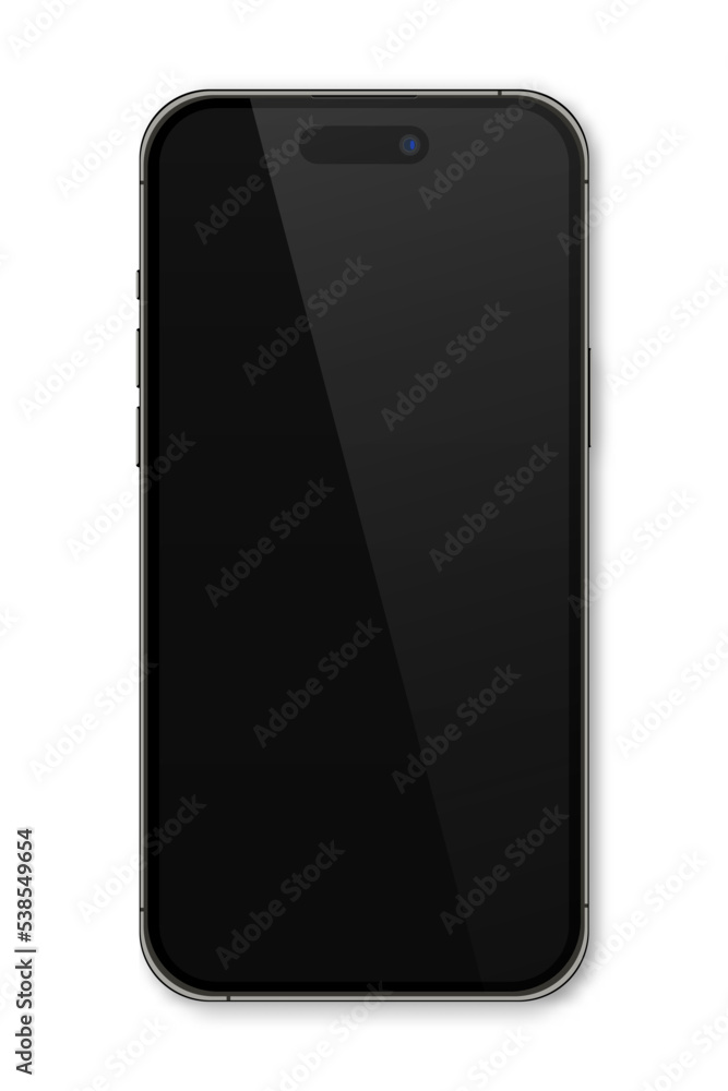 Aufkleber realistic model smartphone. smartphone mockup. device front view. 3d mobile phone with shadow. vecto