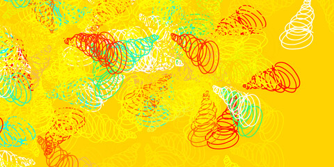 Obraz premium Light blue, yellow vector template with curved lines.