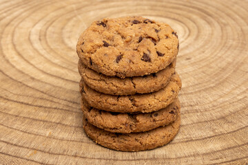 Chocolate chip cookies isolated on white background, Homemad cookies close up. High quality photo