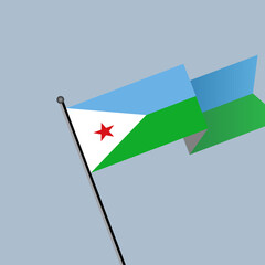 Illustration of Djibouti flag Template