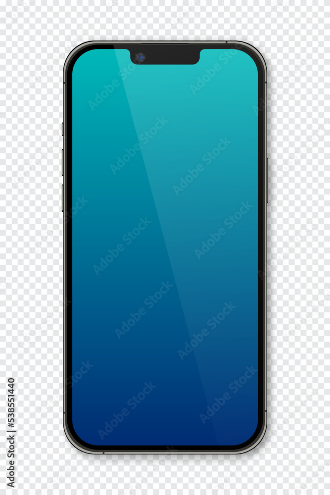 Poster realistic model smartphone. smartphone mockup. device front view. 3d mobile phone with shadow. vecto