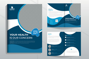Creative medical brochure tamplate design with 4 page