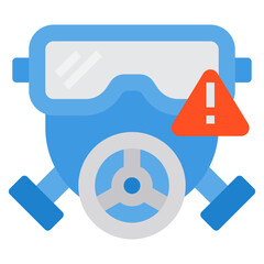 gas mask flat icon