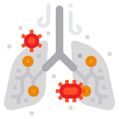lung flat icon