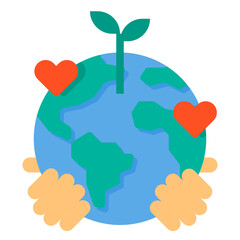 save the world flat icon