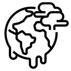 global warming outline icon