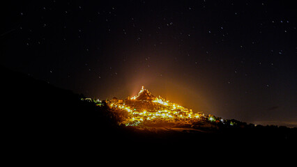 City by night, Campiglia d'Orcia, Italy.