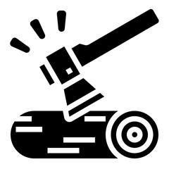 deforestation glyph icon