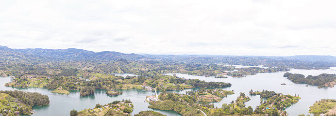 panorama of the mountains in Guatape
