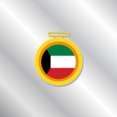 Illustration of Kuwait flag Template