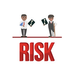 business african risk design character with text