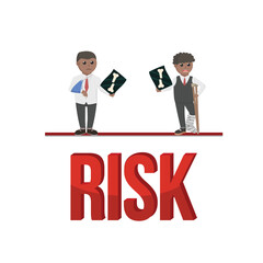 business african risk design character with text