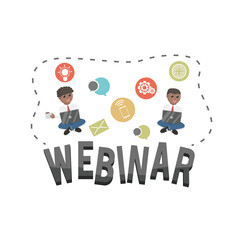 business african webinar design character with text