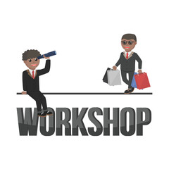 business african workshop design character with text