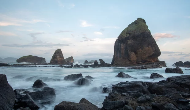 Tanjung Papuma is a white sand beach in Jember, East Java