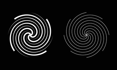 Swirl lines as spiral. Line art background. Abstract vector tattoo or logo or icon.