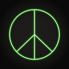 Neon peace sign in line style