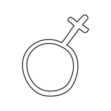 Hand drawn illustration of Gender symbol female