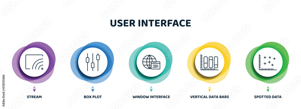 Poster editable thin line icons with infographic template. infographic for user interface concept. included