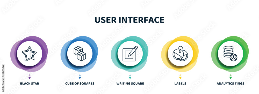 Poster editable thin line icons with infographic template. infographic for user interface concept. included