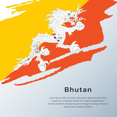 Illustration of Bhutan flag Template