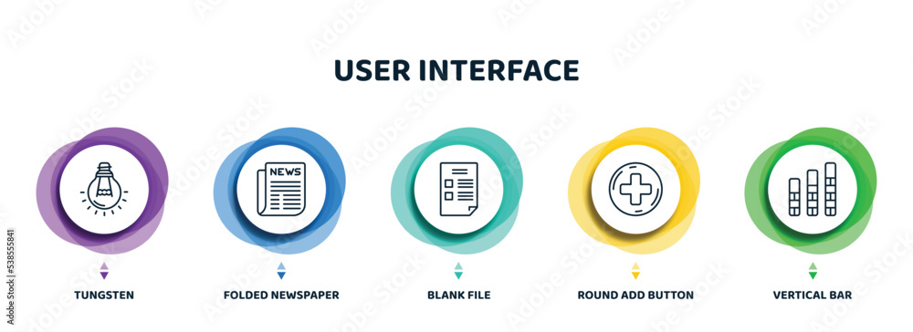 Poster editable thin line icons with infographic template. infographic for user interface concept. included
