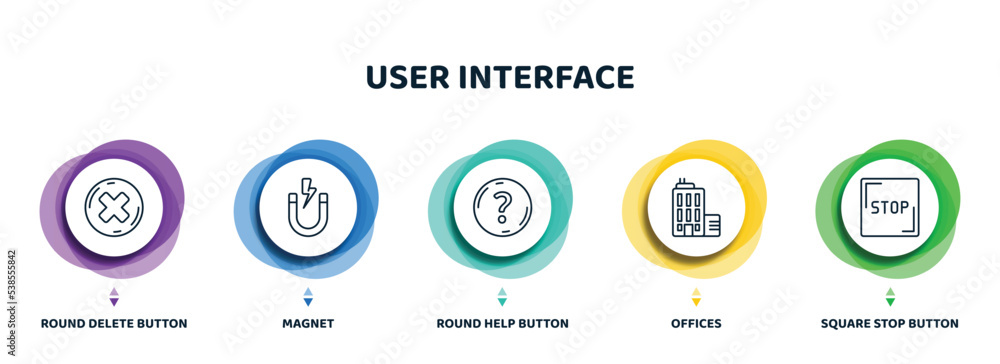 Poster editable thin line icons with infographic template. infographic for user interface concept. included