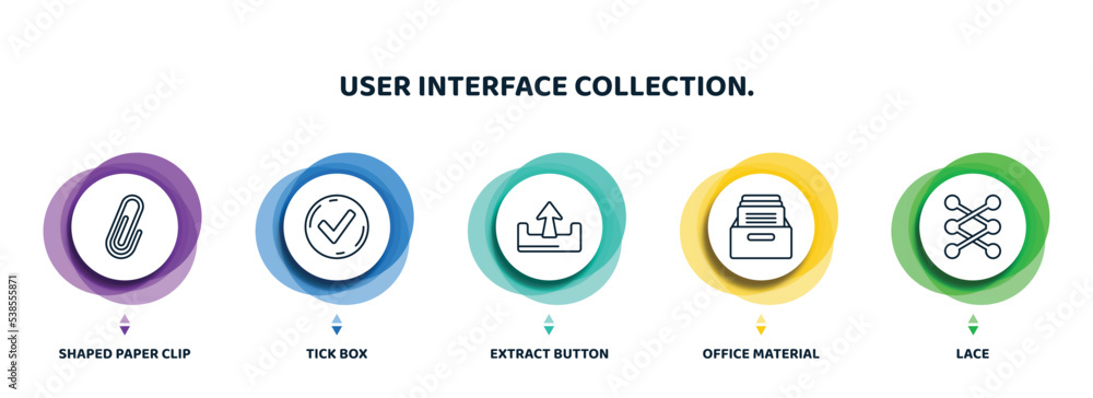 Poster editable thin line icons with infographic template. infographic for user interface collection. conce