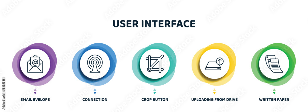 Poster editable thin line icons with infographic template. infographic for user interface concept. included