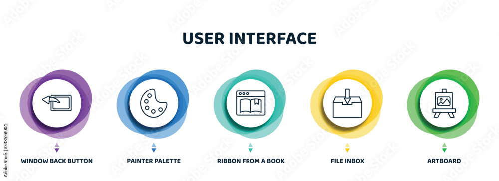 Poster editable thin line icons with infographic template. infographic for user interface concept. included