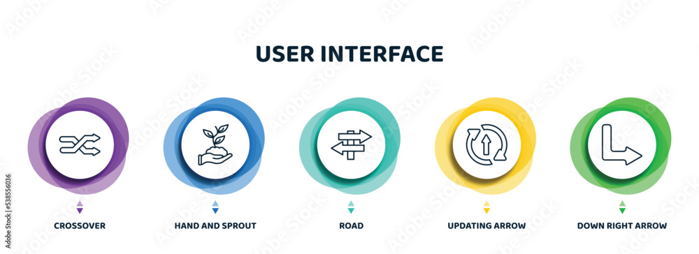 Aufkleber editable thin line icons with infographic template. infographic for user interface concept. included