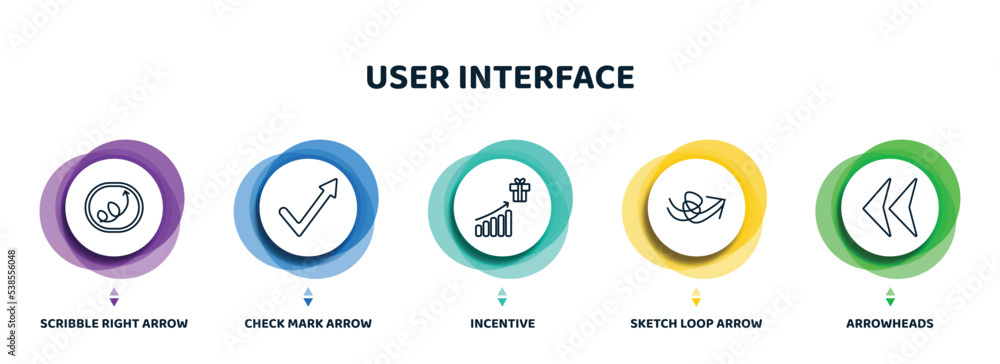Poster editable thin line icons with infographic template. infographic for user interface concept. included