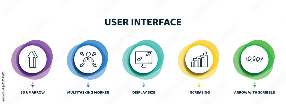 Poster editable thin line icons with infographic template. infographic for user interface concept. included