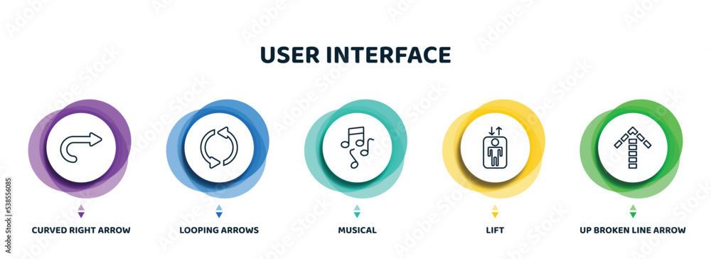 Aufkleber editable thin line icons with infographic template. infographic for user interface concept. included