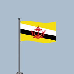 Illustration of Brunei flag Template