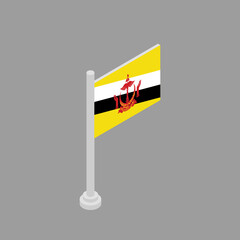 Illustration of Brunei flag Template
