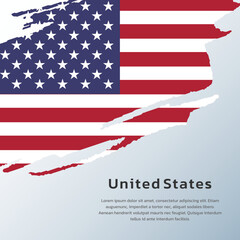 Illustration of United States flag Template
