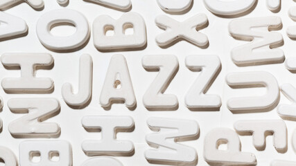 Jazz word by white moulded letters