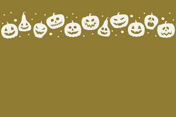 Background with funny pumpkins. Halloween design. Vector