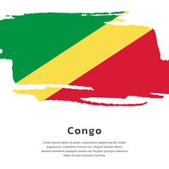 Illustration of Congo flag Template