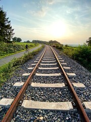 Fototapeta premium railway tracks in the countryside