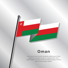 Illustration of Oman flag Template