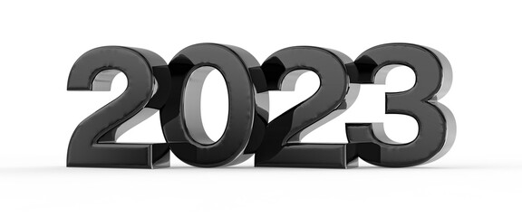 Happy New Year 2023 Number 3D Render - obrazy, fototapety, plakaty