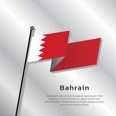 Illustration of Bahrain flag Template