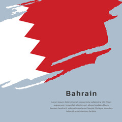 Illustration of Bahrain flag Template