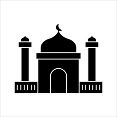 Islamic mosque icon. Thin linear islamic mosque outline icon isolated on white background from religion collection. Line vector sign, symbol for web and mobile