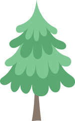 Christmas Tree Cartoon Minimal Isolated