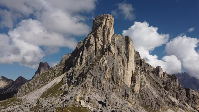 Passo Giau Pass, Ra Gusela and Averau Alpine Mountain in Dolomites, Veneto Italy