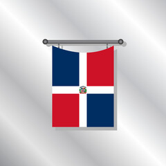 Illustration of Dominican Republic flag Template
